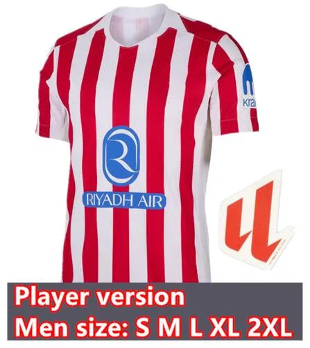Atleticos Madrides Soccer T Shirts   Griezmann,... Player 25/26 home patch