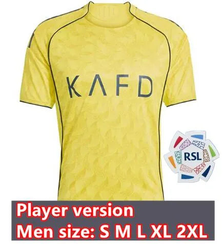 Al Nassr FC Soccer Jerseys 2025 2026   Mens & Kids... Player 25/26 home patch