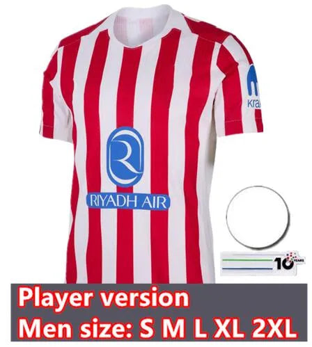 Atleticos Madrides Soccer T Shirts   Griezmann,... Player 25/26 home UCL