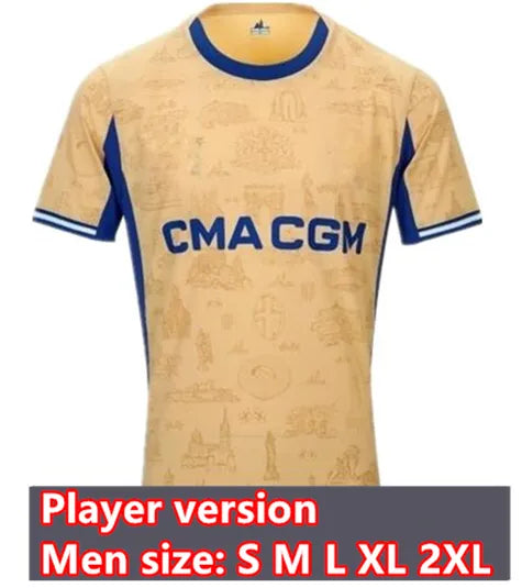 Marseille Soccer Jerseys 2026   OM Football Shirts... Gold