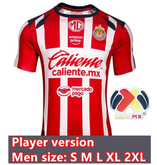 Chivas De Guadalajara Fußballtrikots 2026 Herren &... Spieler 25/26 Heim-Patch