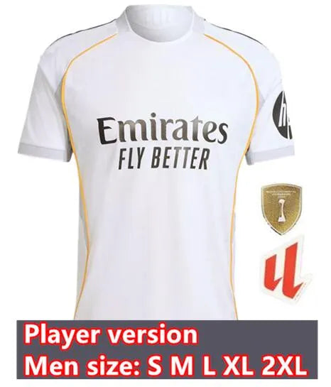25 26 MBAPPE 10 BELLINGHAM VINI JR Fußballtrikots... Spieler 25/26 Heim-Patch