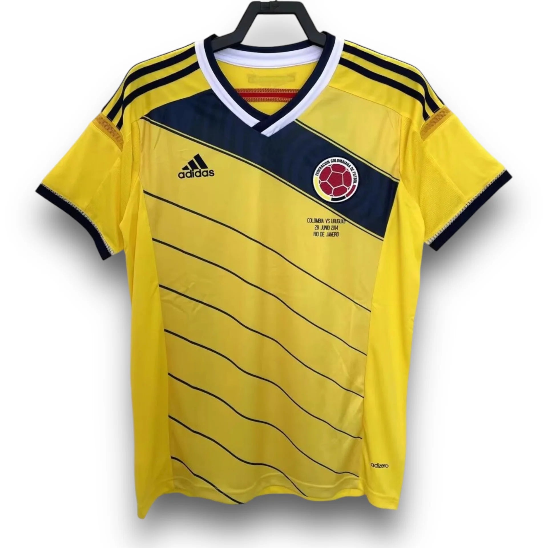 Camiseta Colombia 1ª Equipación 2014 Edición Colombia vs Uruguay – Fan version con parches oficiales