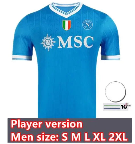 25 26 Napoli Soccer Jerseys LUKAKU DE BRUYNE 2025... Player 25/26 home UCL