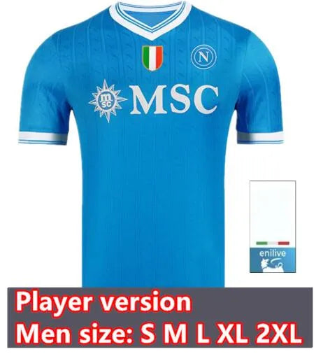 25 26 Napoli Soccer Jerseys LUKAKU DE BRUYNE 2025... Player 25/26 home patch